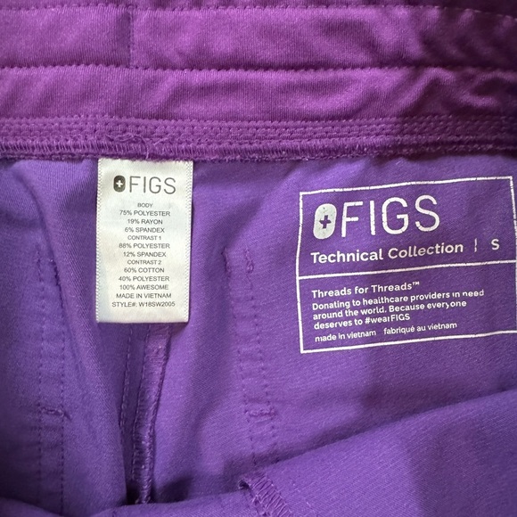 FIGS Pants Women's SmallZamora Jogger Scrub Medical Work Nurse W18SW2005P Purple - Picture 2 of 5